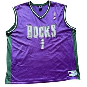 Milwaukee Bucks Purple #1 Champion Jersey - 52 XXL